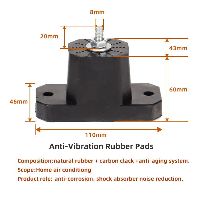 Air Conditioner Rubber Vibration Mounting Bracket 4pcs 1