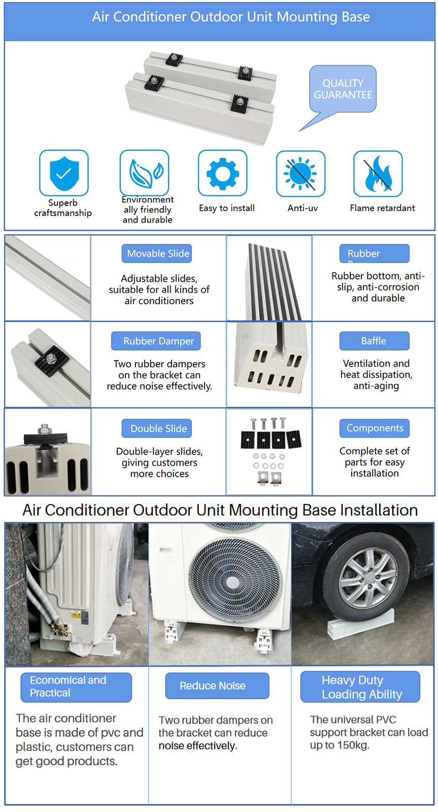 Plastic air conditioner base